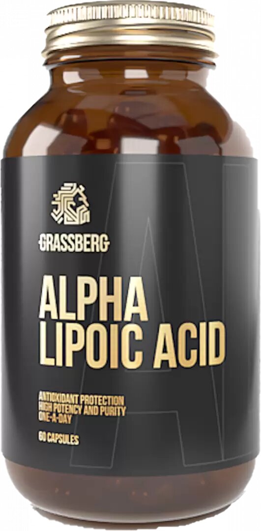 

Альфа-ліпоєва кислота Alpha Lipoic Acid Grassberg 60 мг 60 капсул (GSB013)