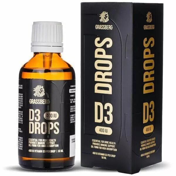 

Вітамін D3 в каплях Vitamin D3 Grassberg 10 мкг (400 МЕ) 50 мл (GSB012)