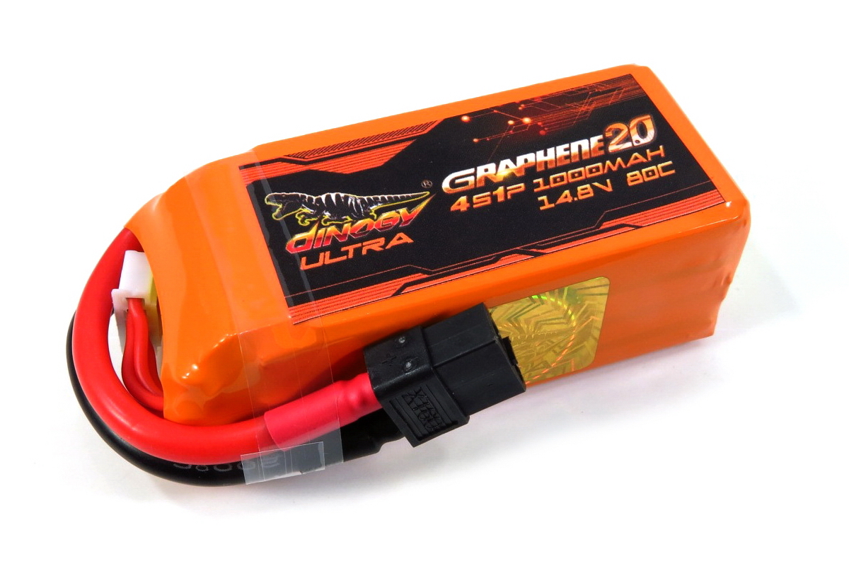 

Аккумулятор Dinogy ULTRA G2.0 Li-Pol 1000mAh 14.8V 4S 80C XT60 76x27x34мм