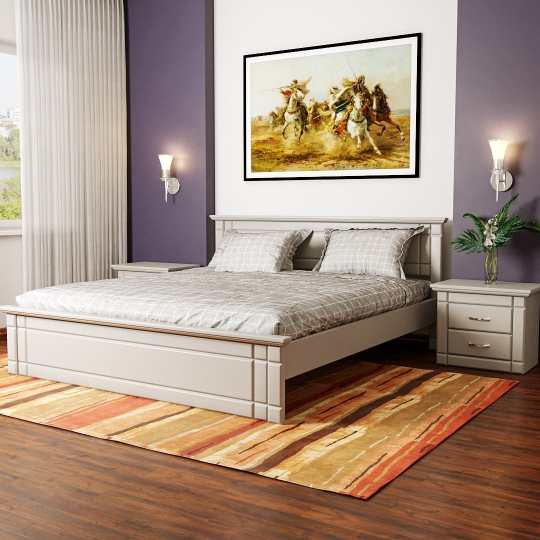 

Двуспальная кровать из ясеня MEBLIUS Модена 160 см x 200 см Серая