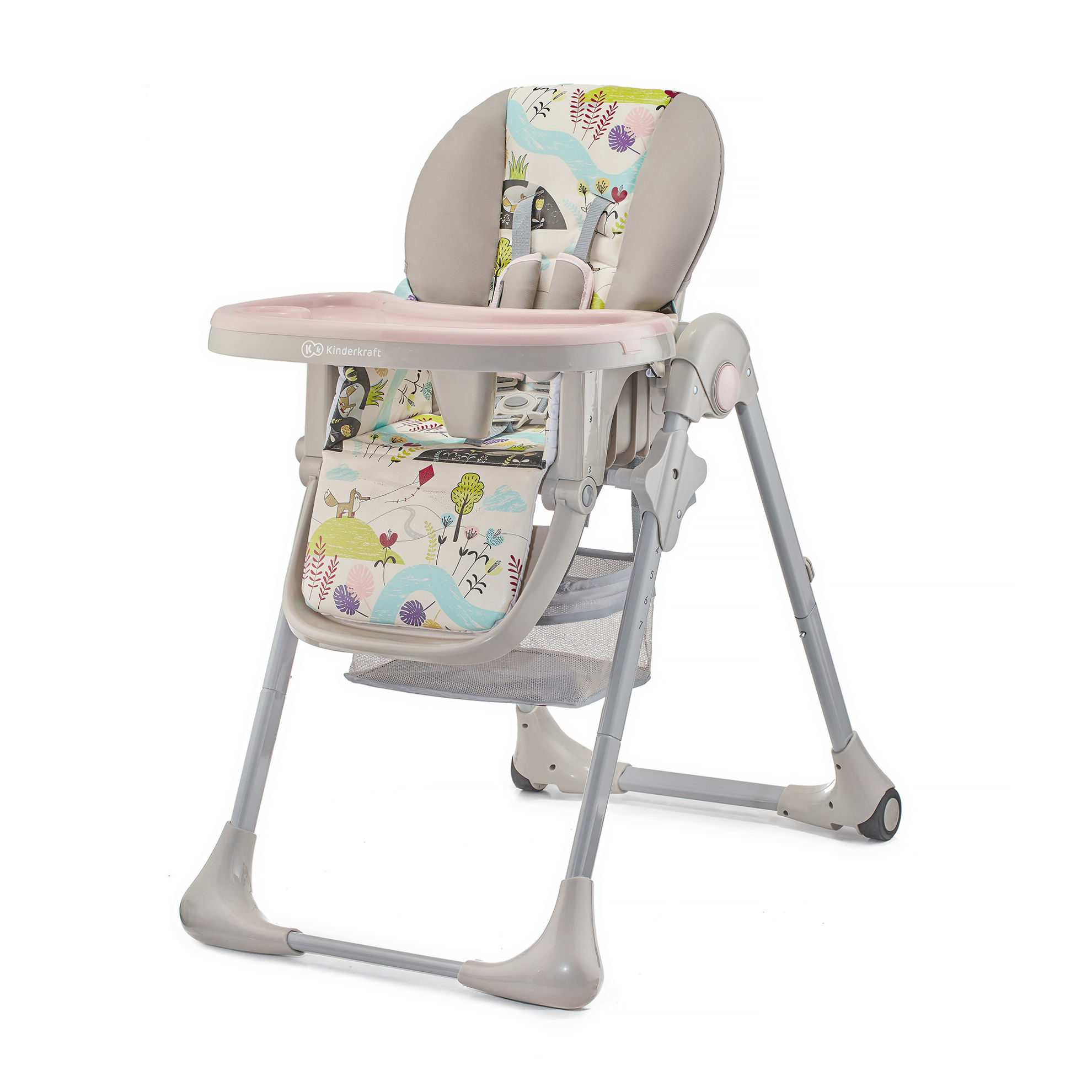 

Стульчик для кормления Kinderkraft TASTEE Pink Leaf