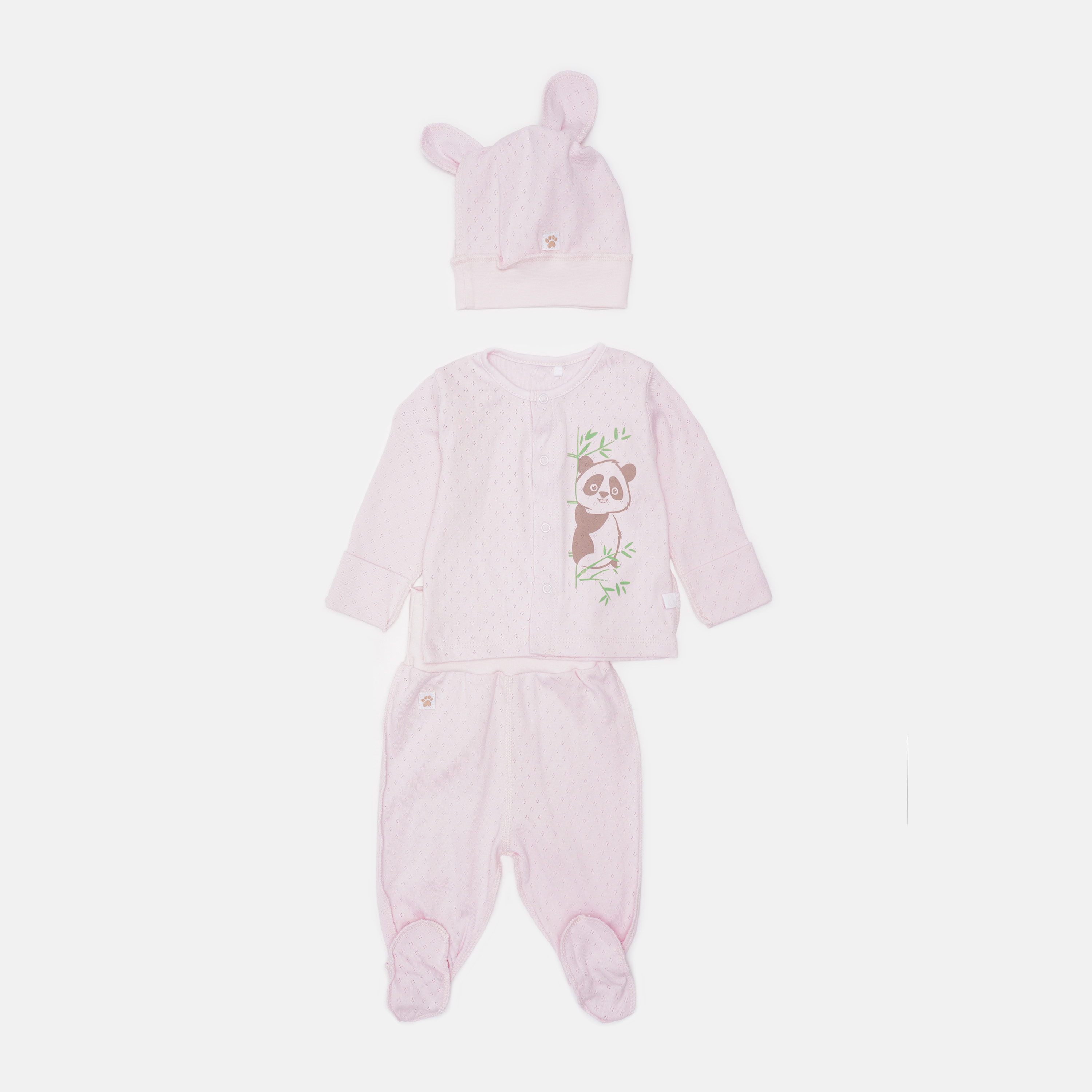 

Комплект (распашонка + ползунки + шапочка) Бемби КП214-300 56 см Розовый
