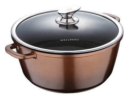 

Кастрюля Wellberg Kasian Brown 6.4л с мраморным покрытием Коричнево-черная