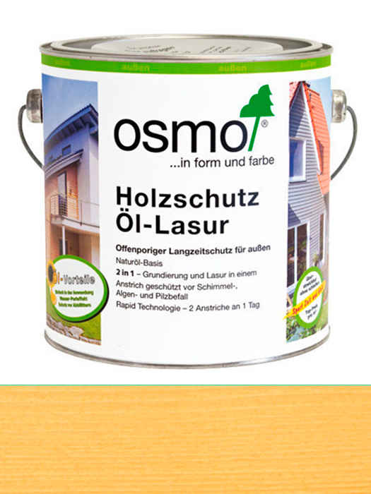 

Защитное масло-лазурь Osmo Holzschutz-Lasur 2,5 L Бесцветное матовое, без УФ-защиты 701 (4006850313051)