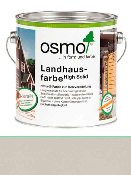 

Защитное цветное не прозрачное масло Osmo Landhausfarbe 2,5 L Светло-серая 2708 (4006850113095)