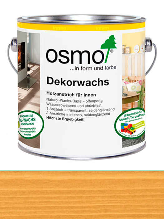 

Цветное прозрачное масло Osmo Dekorwachs Transparent 2,5 L Дуб 3164 (4006850100385)