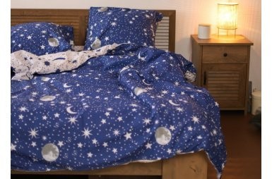 

Постельное бельё хлопковое на полуторную кровать со звездами