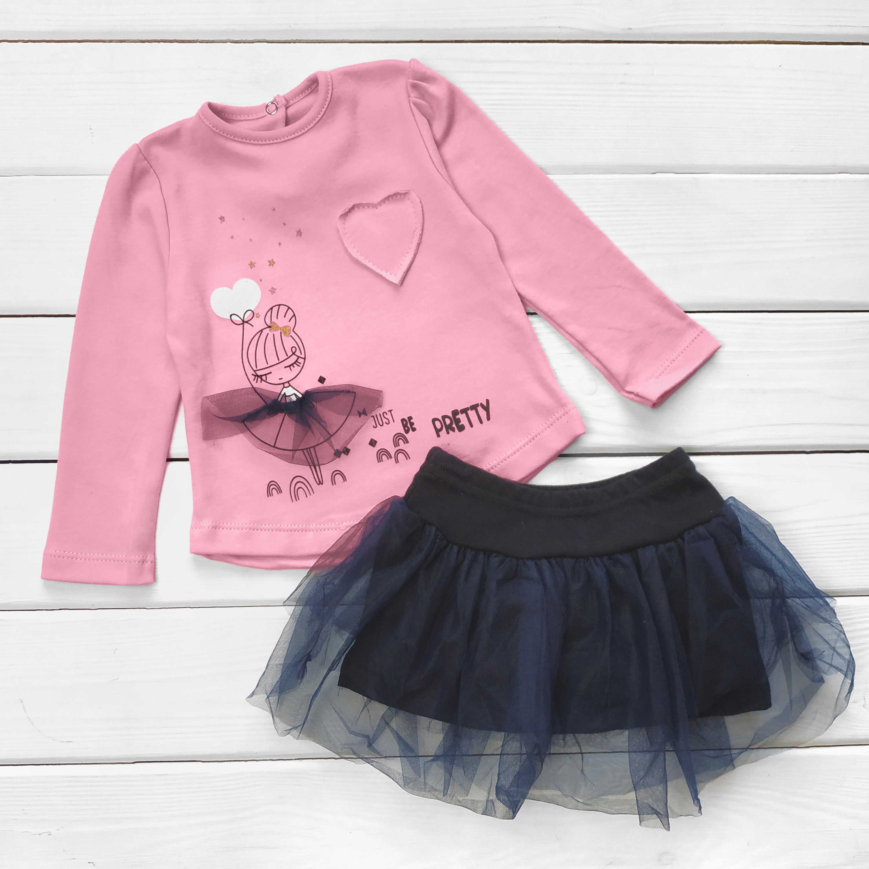 

Кофта и юбка с фатином Malena spring 98 см розовый