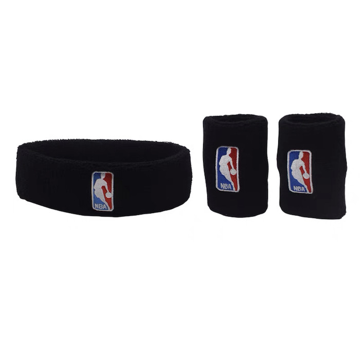 

Баскетбольная повязка на голову NBA с напульсниками Черная