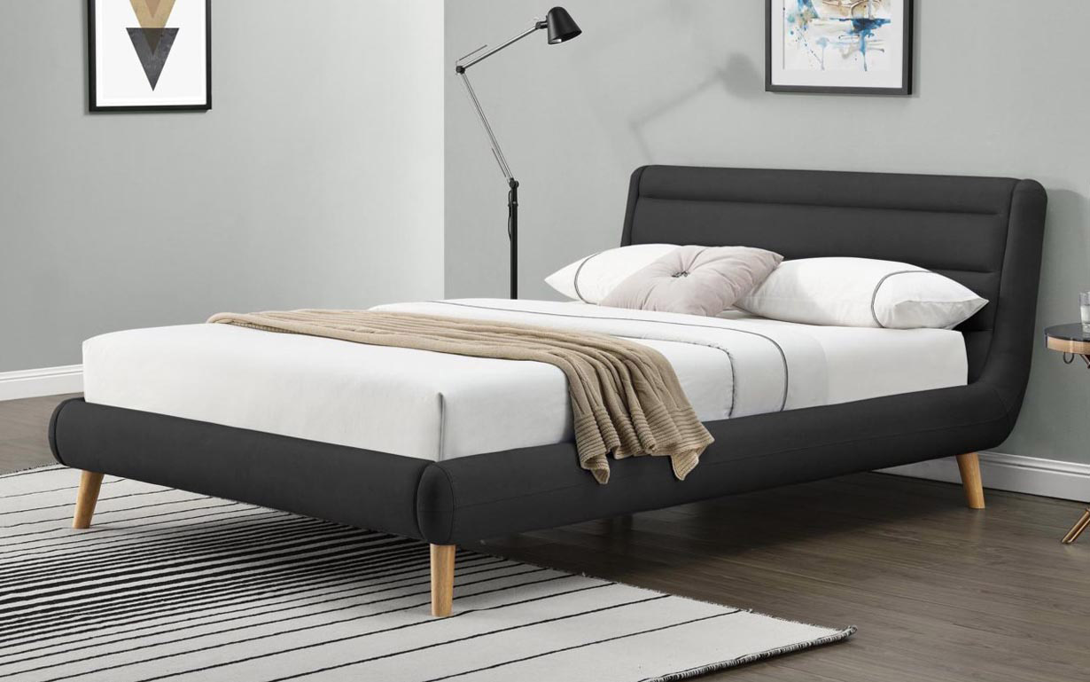 

Кровать Elanda dark grey 180х200 см. Halmar