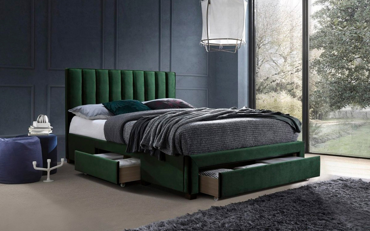 

Кровать Grace green 160х200 см. Halmar