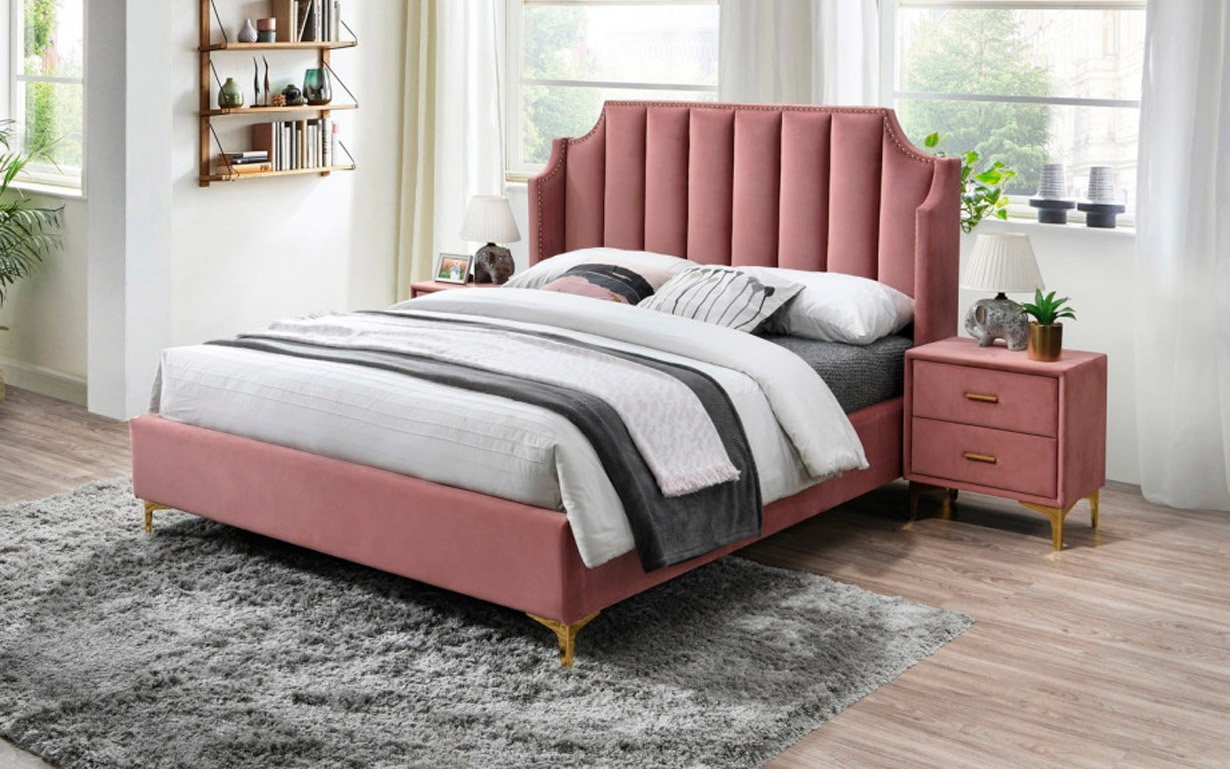 

Кровать Monako Velvet rozoviy 160х200 см. Signal