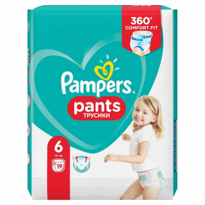 

Подгузник Pampers трусики Pants Giant Размер 6 (15+ кг) 19 шт (8006540067802)