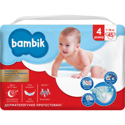 

Подгузник Bambik Jumbo 4 (7-18 кг) 45 шт (43405400)