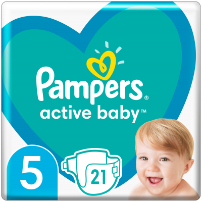 

Подгузник Pampers Active Baby Junior Размер 5 (11-16 кг), 21 шт (8006540033043)