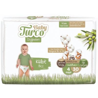 

Подгузник Baby Turco Maxi, Размер 4 (8-14 кг), 30 шт (8682241200047)