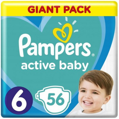 

Подгузник Pampers Active Baby Giant Размер 6 (13-18 кг) 56 шт (8001090950130)