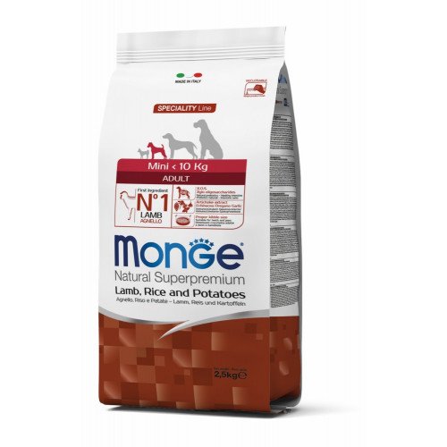 

Сухой корм MONGE DOG Mini Adult ягненок/рис/картофель, 800 г