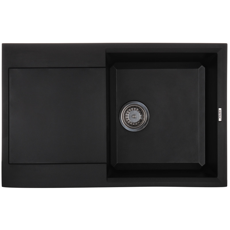 

Врезная кухонная мойка из камня Раковина для кухни ZERIX ZS-7950S-03 Black + Сифон Гранит Черная (ZX4580)