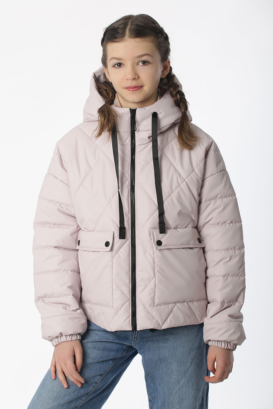 

Демисезонная куртка из экокожи Tiaren Арина 158 см Пудровый