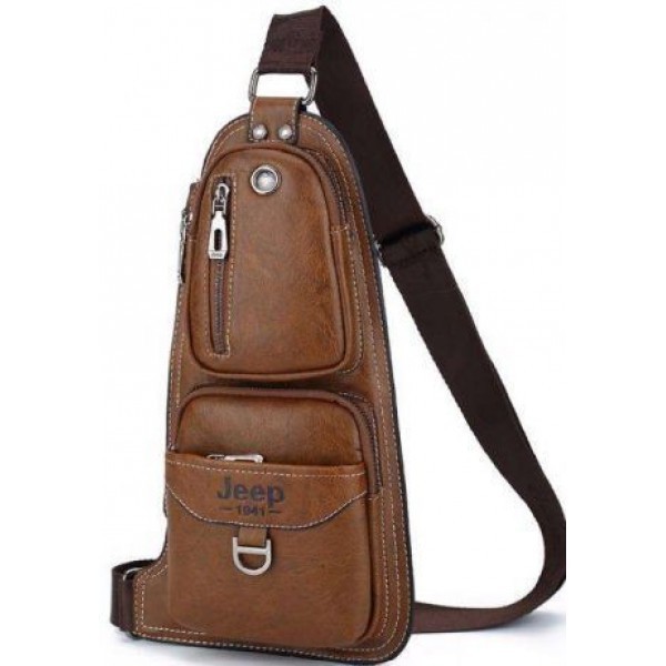 

Сумка рюкзак через плечо мужская Bags 777 темно коричневая