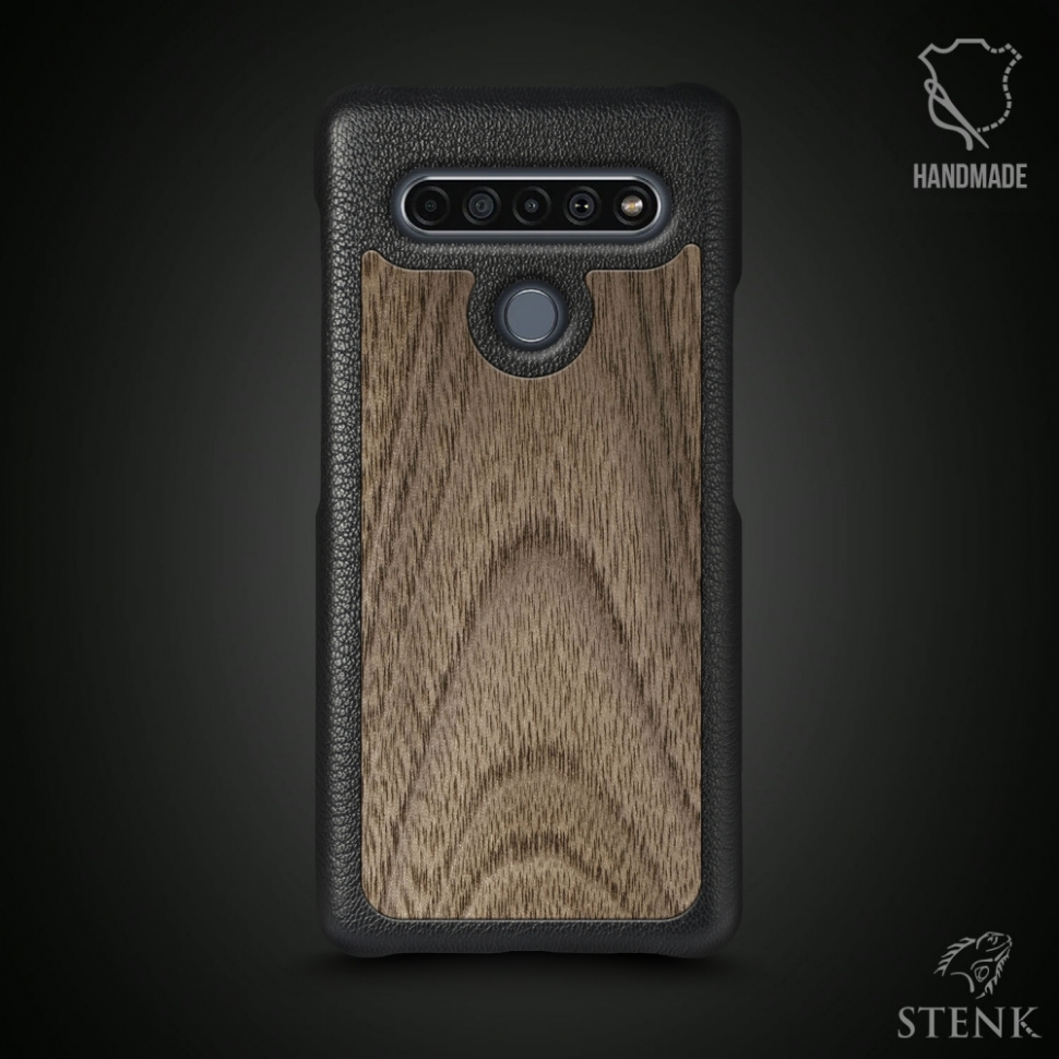

Кожаная накладка Stenk WoodBacker для LG K61 Чёрная