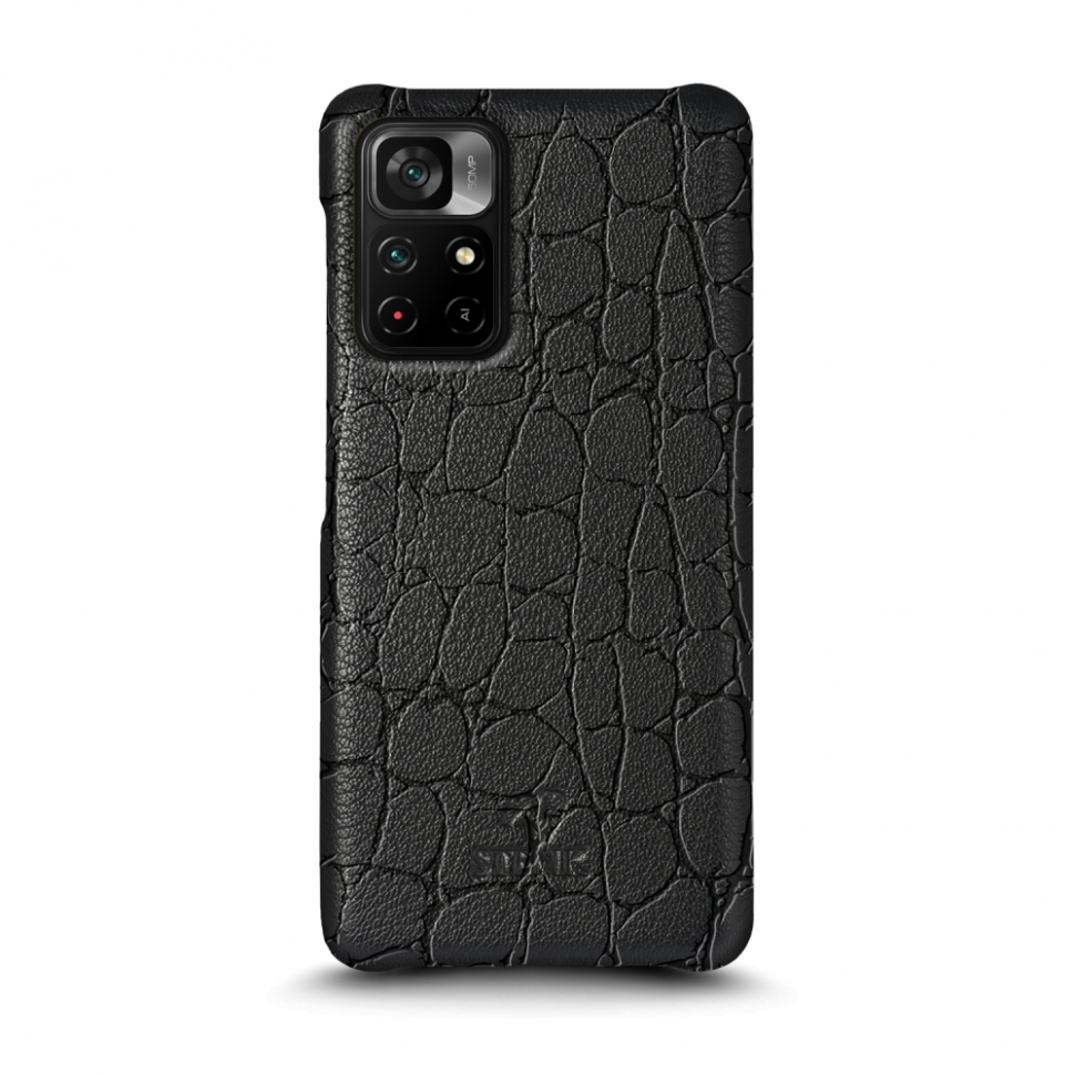 

Кожаная накладка Stenk Reptile Cover для Xiaomi Poco M4 Pro 5G Чёрная