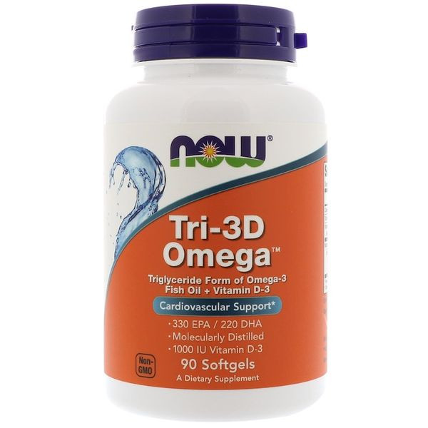 

Жирни кислоты NOW Foods Tri-3D Omega-3 90 капсул