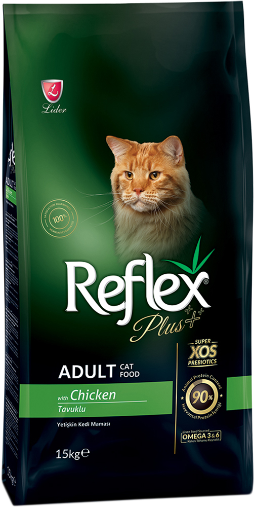 

Сухой корм Reflex Plus полноценный и сбалансированный для котов с курицей 15 кг