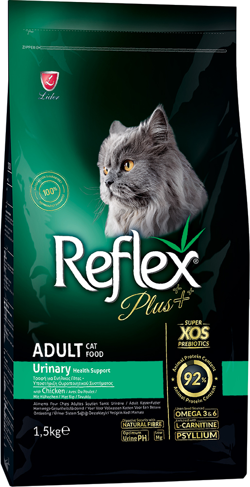 

Сухой корм Reflex Plus полноценный и сбалансированный для котов Уринари с курицей 1.5 кг