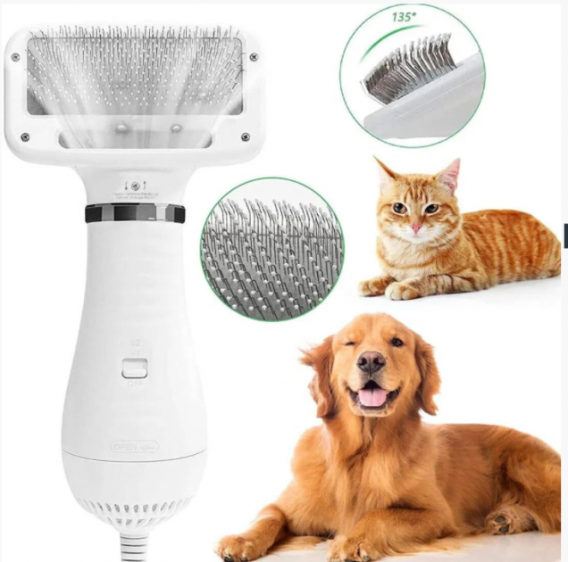 

Фен-расчёска для шерсти PET GROOMING DRYER пылесос-расчёска для животных White