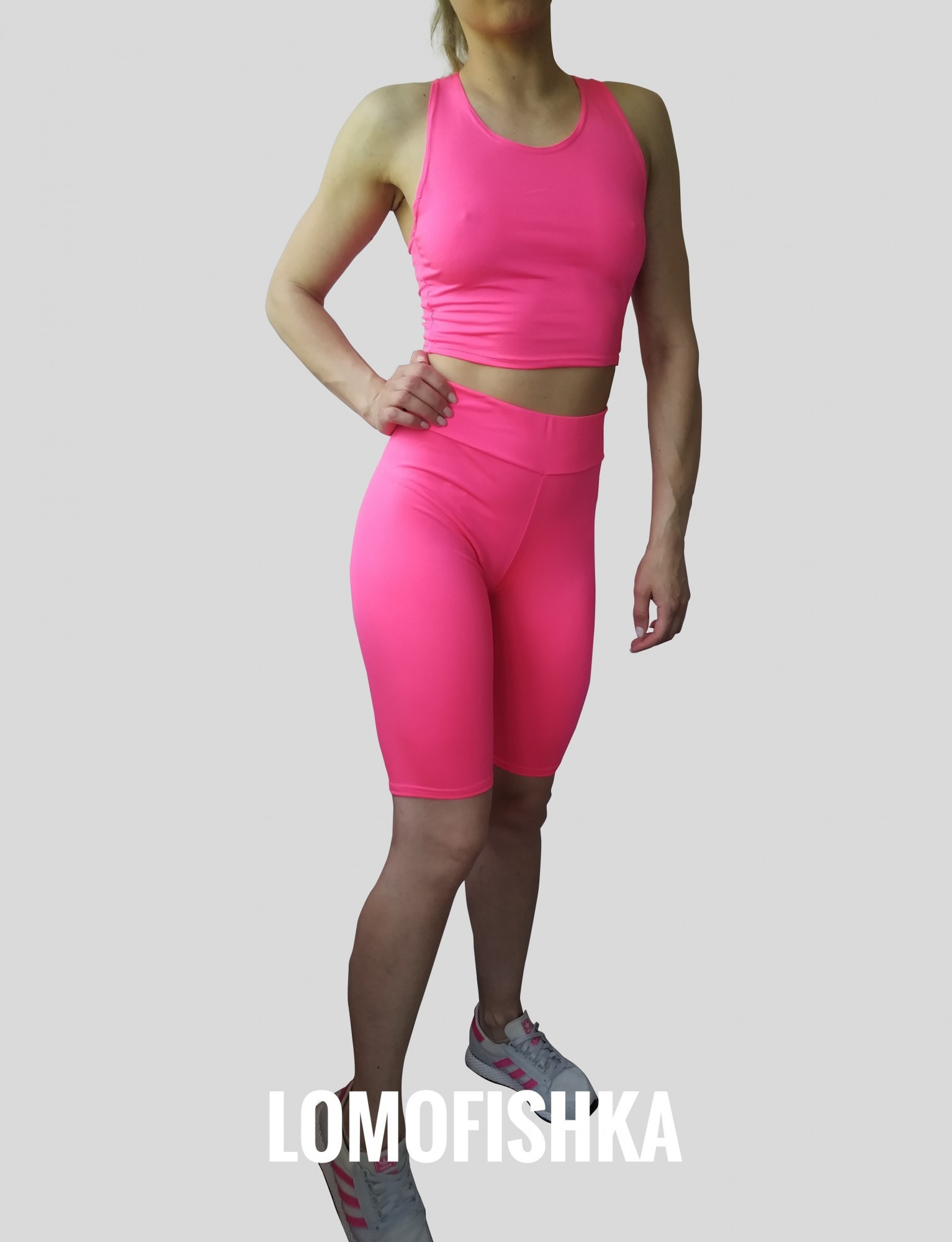 

Велосипедки женские + топ PRINTFIT 0135КОРАЛЛ 42 Коралловые