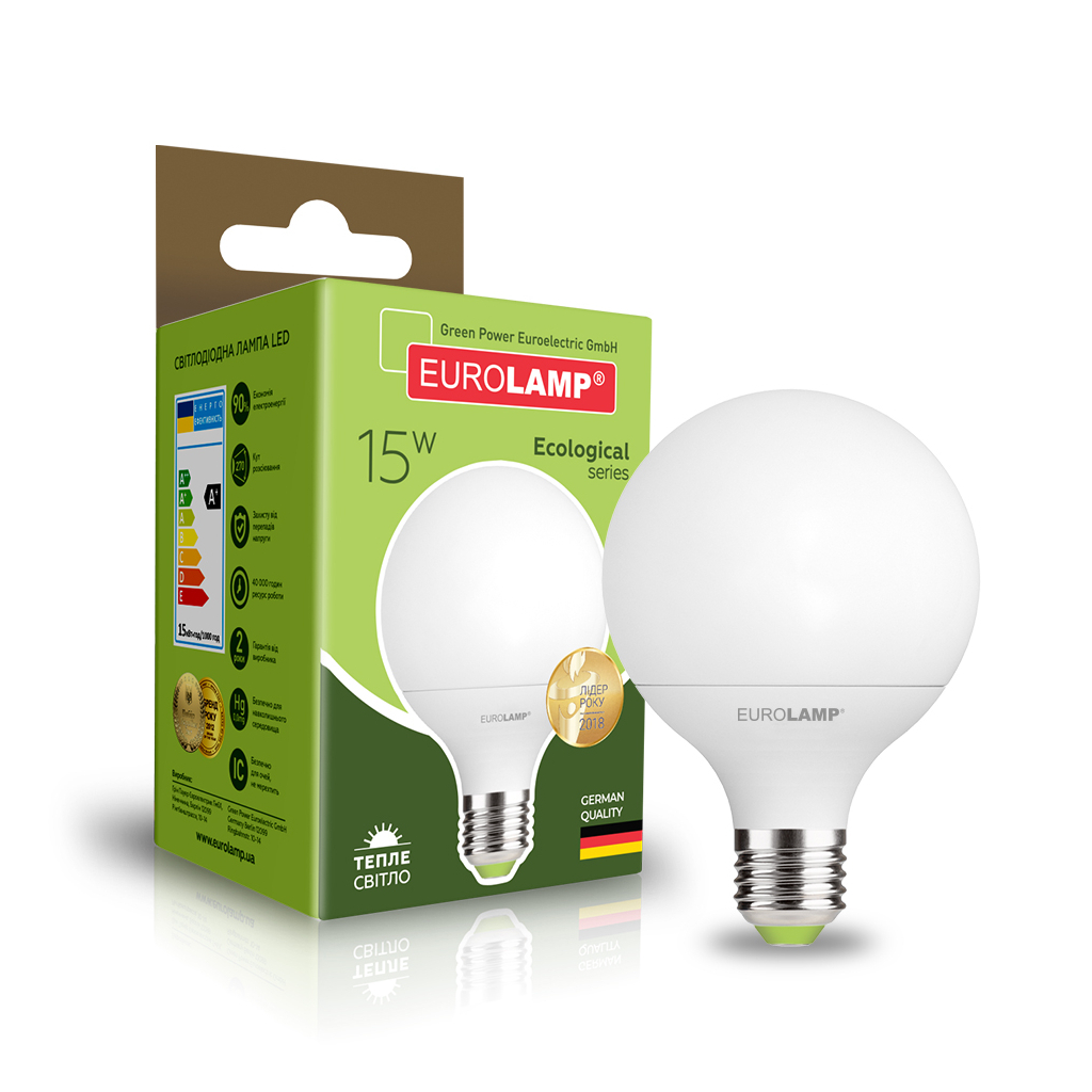 

Лампочка Eurolamp LED G95 15W E27 3000K 220V (LED-G95-15272(P))