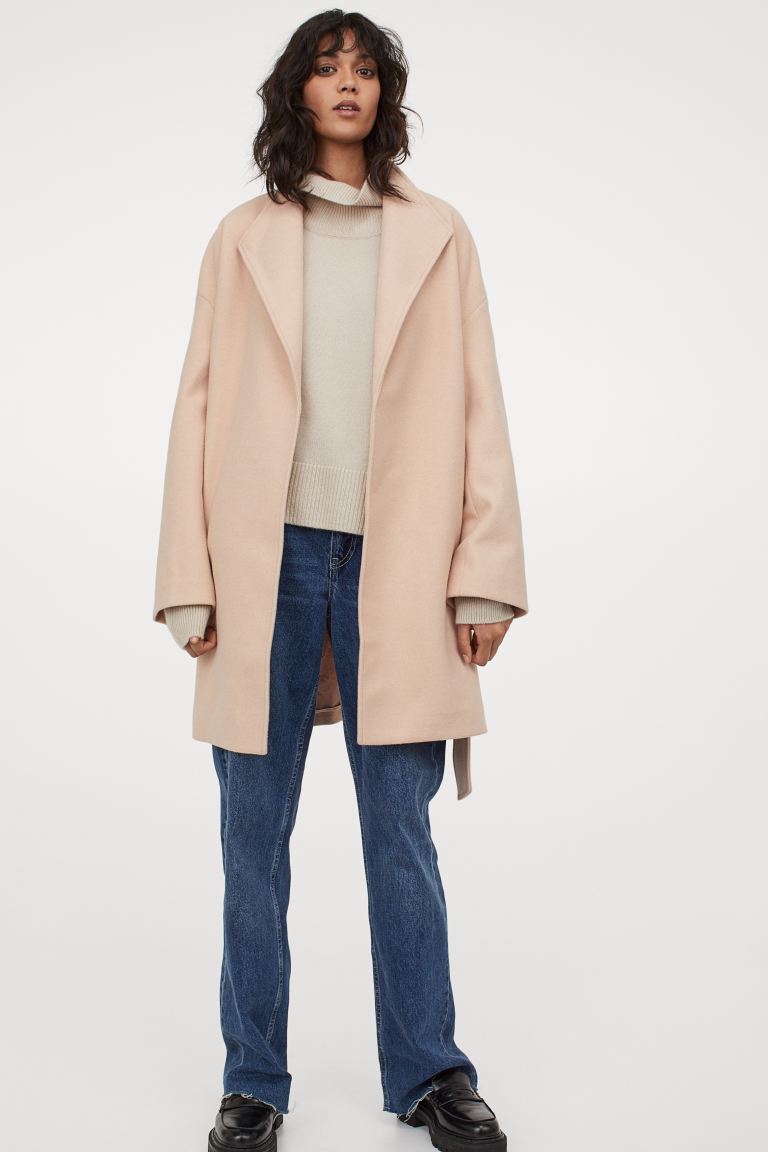 

Пальто H&M  Пудрово-бежевый, Пальто H&M XS Пудрово-бежевый
