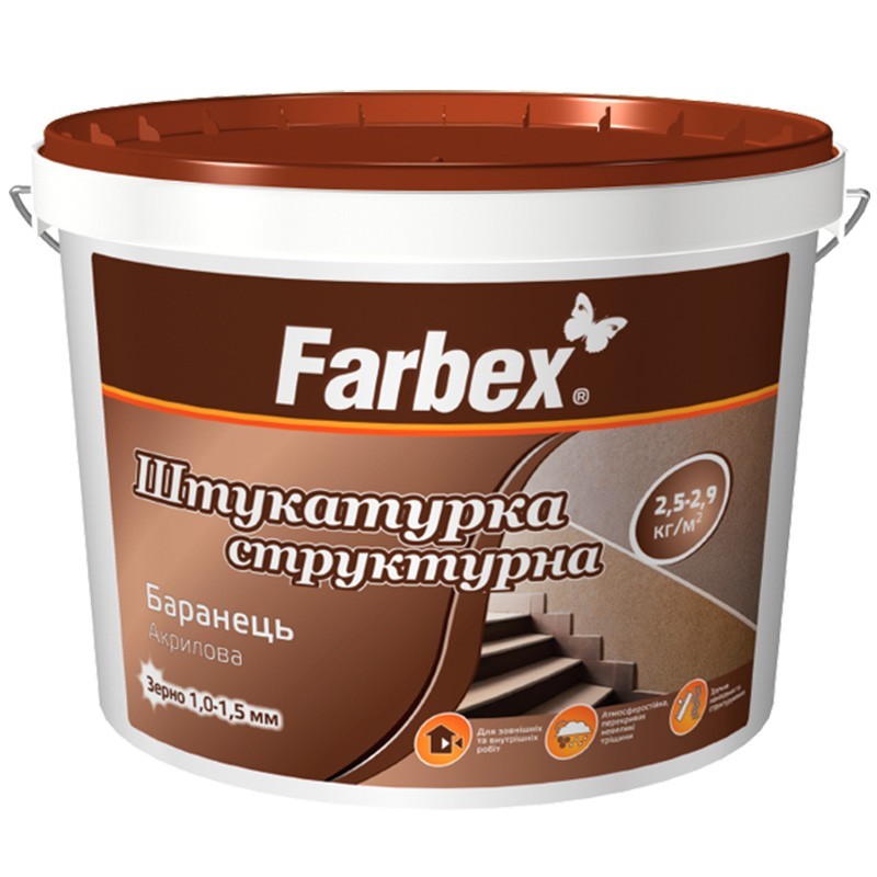 

Штукатурка структурная акриловая Барашек Farbex белая База-С 30кг