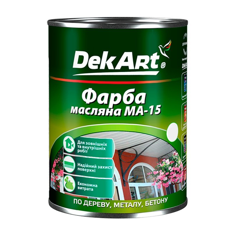 

Краска масляная МА-15 DekArt полуглянцевая белая 60 кг