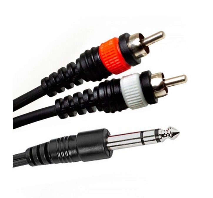 

Готовый аудио кабель Jack 6,3 stereo — 2xRCA BIG YC003 10м