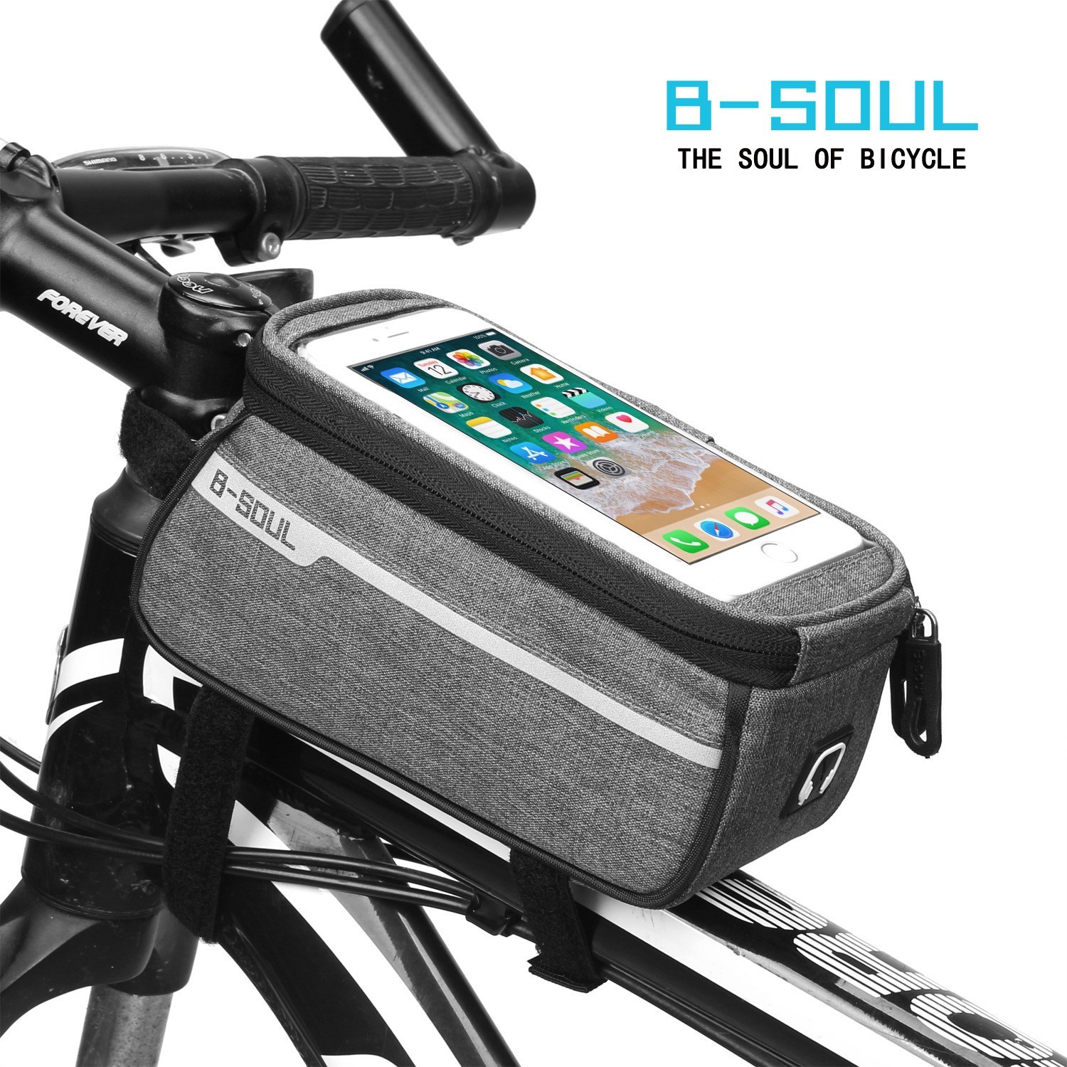 

Велосумка на раму B-SOUL для телефона 21*9*10,5см Серая (B-SO003)