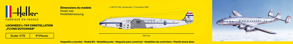 

Сборная модель Lockheed L-749 Constellation 'Flying Dutchman' Heller 80393 1:72