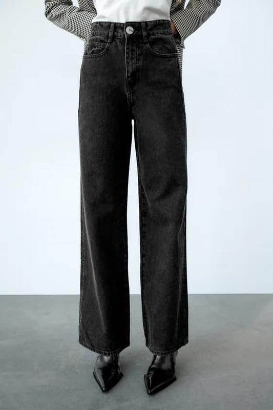 

Джинсы Zara широкие прямые  черные (4979/029, Джинсы Zara широкие прямые 36 черные (4979/029)