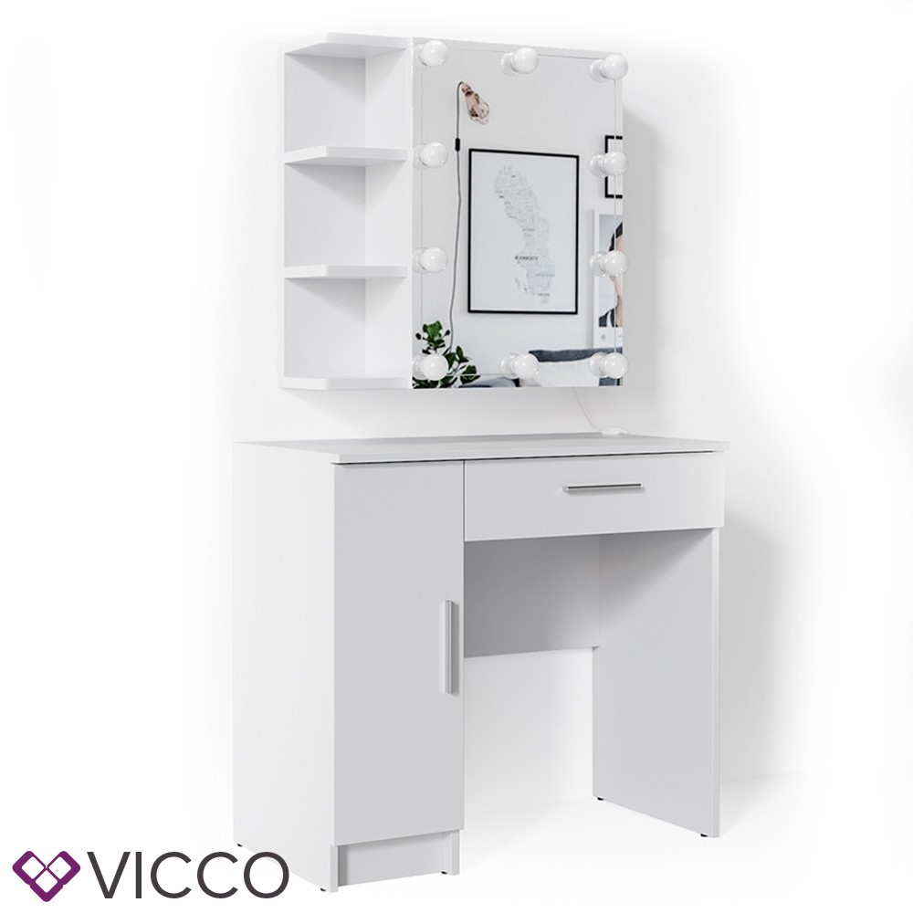 

Туалетный столик 80x74 Vicco Fynnia с подсветкой, белый