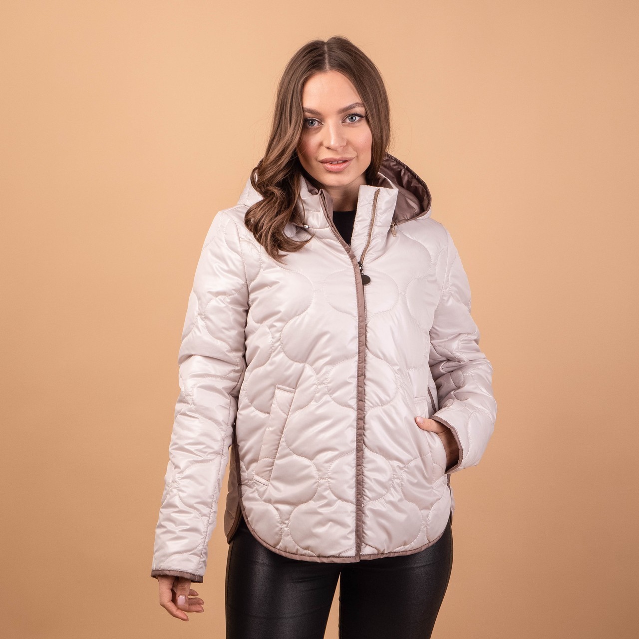 

Демисезонная женская куртка больших размеров UF-Fashion Стежка-j  бежевый, Демисезонная женская куртка больших размеров UF-Fashion Стежка-j 48 бежевый