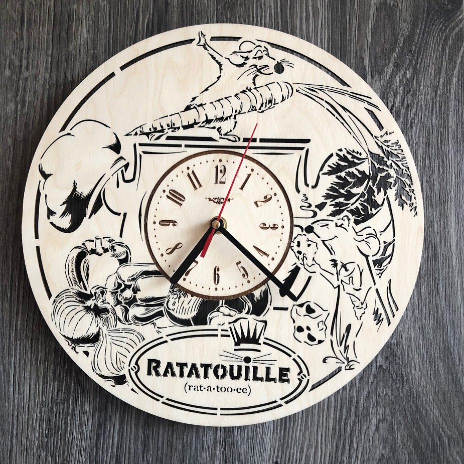 

Бесшумные детские настенные часы из дерева Рататуй CL-0283