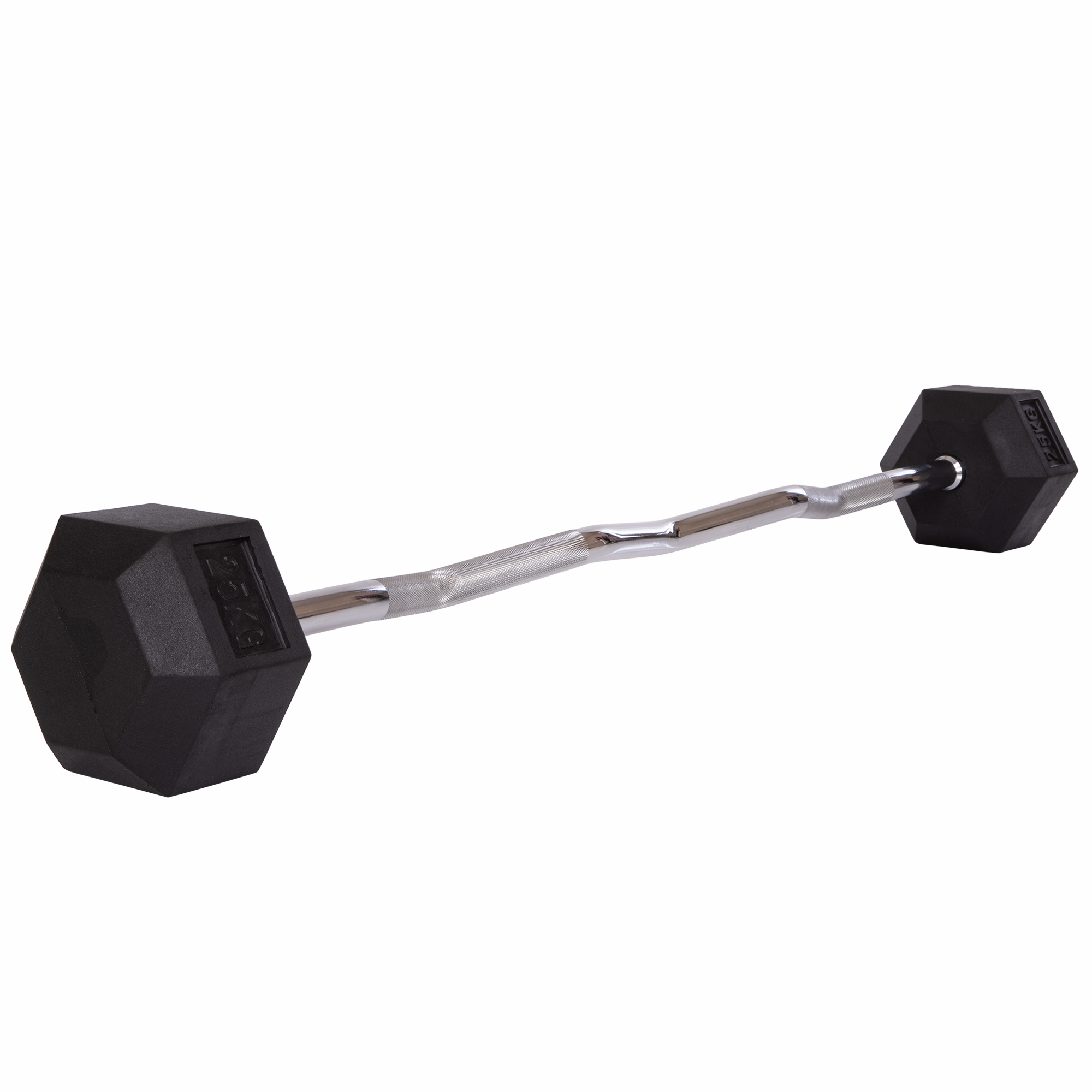 

Штанга фиксированная изогнутая обрезиненная Rubber Hexagon Barbell 25кг.
