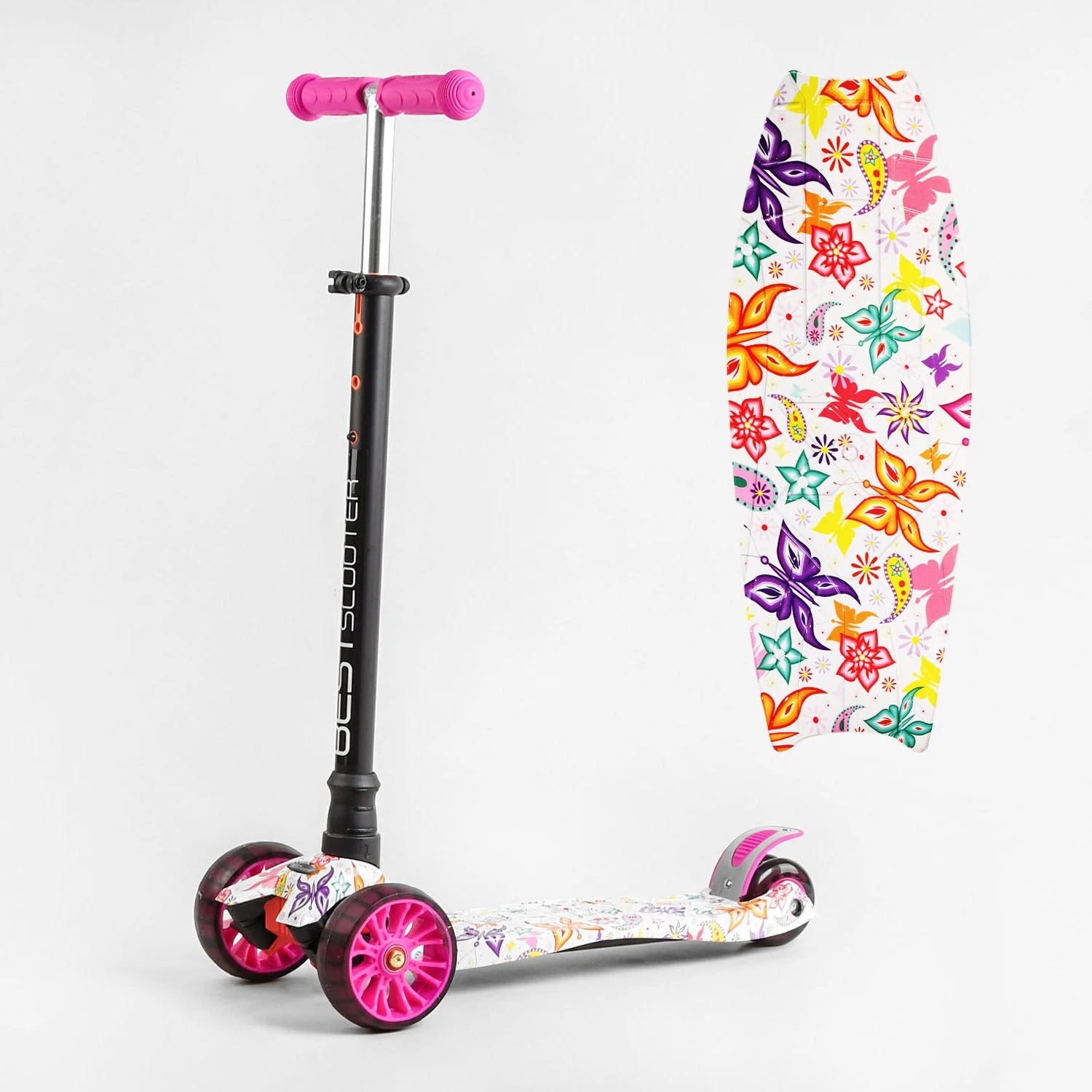 

Самокат Best Scooter MAXI Black-Pink (S-11708)