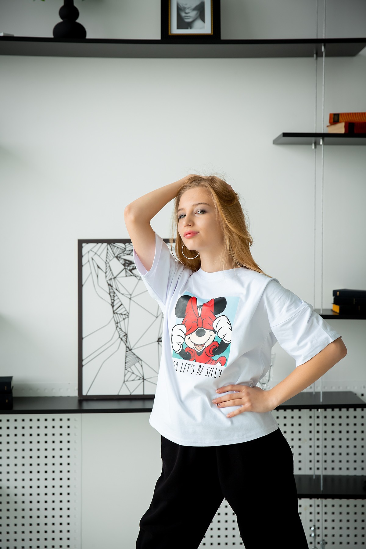 

Футболка с принтом MINNIE MOUSE для девочки-подростка My Space Girl 170-176 см Белый