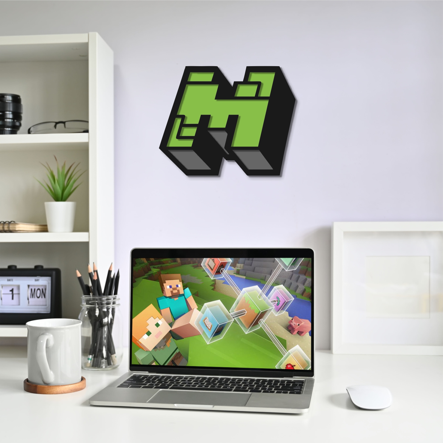 

Деревянный настенный логотип компьютерной игры Minecraft WD-1410