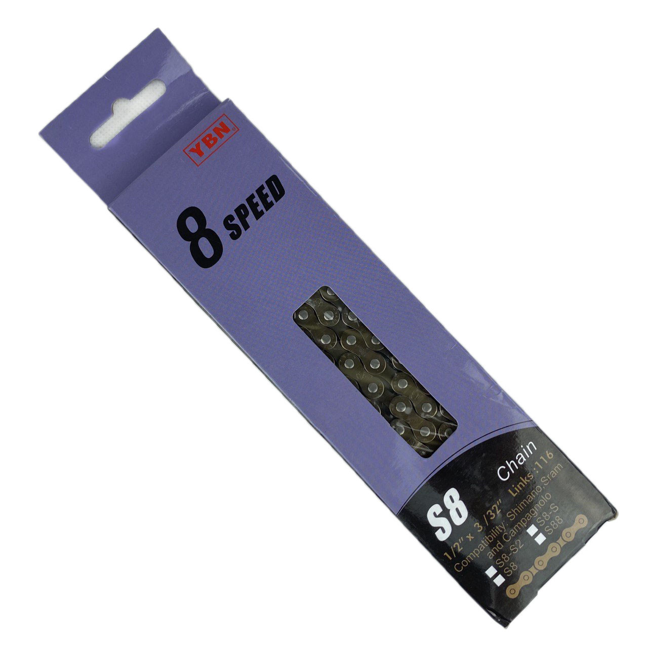 

Цепь YBN S8 7-8 скоростей, 116 звеньев