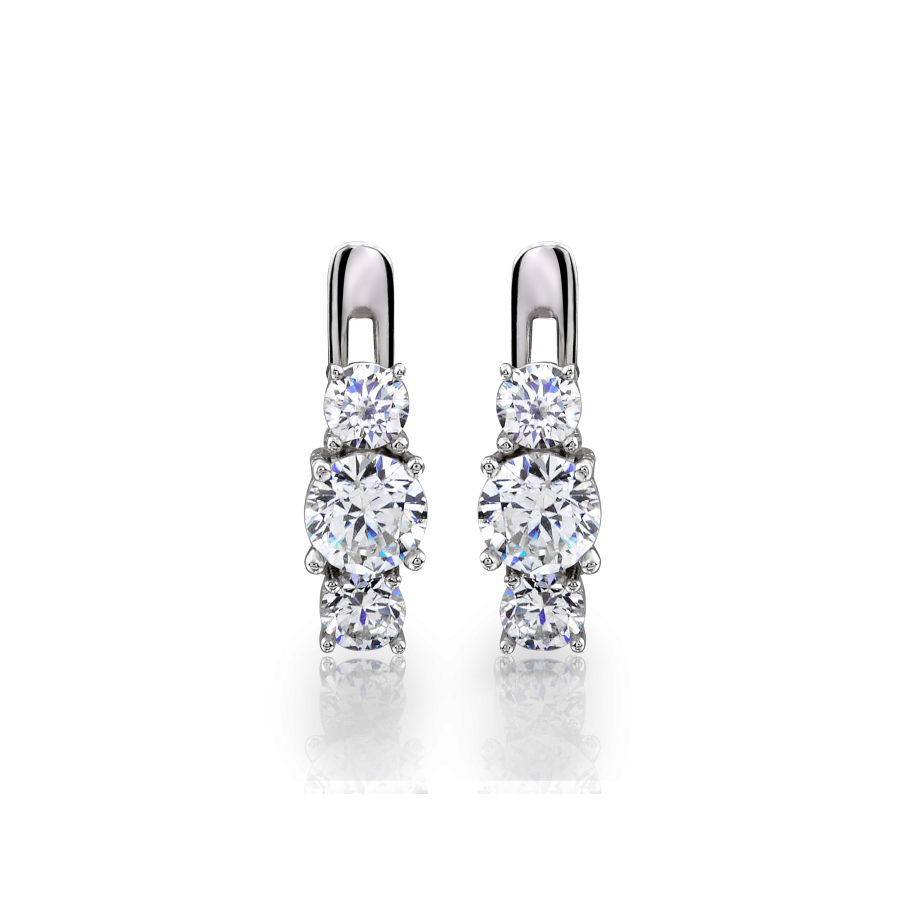 

Серьги Qzsilver (902-00620) Серебро Белый Фианит белый