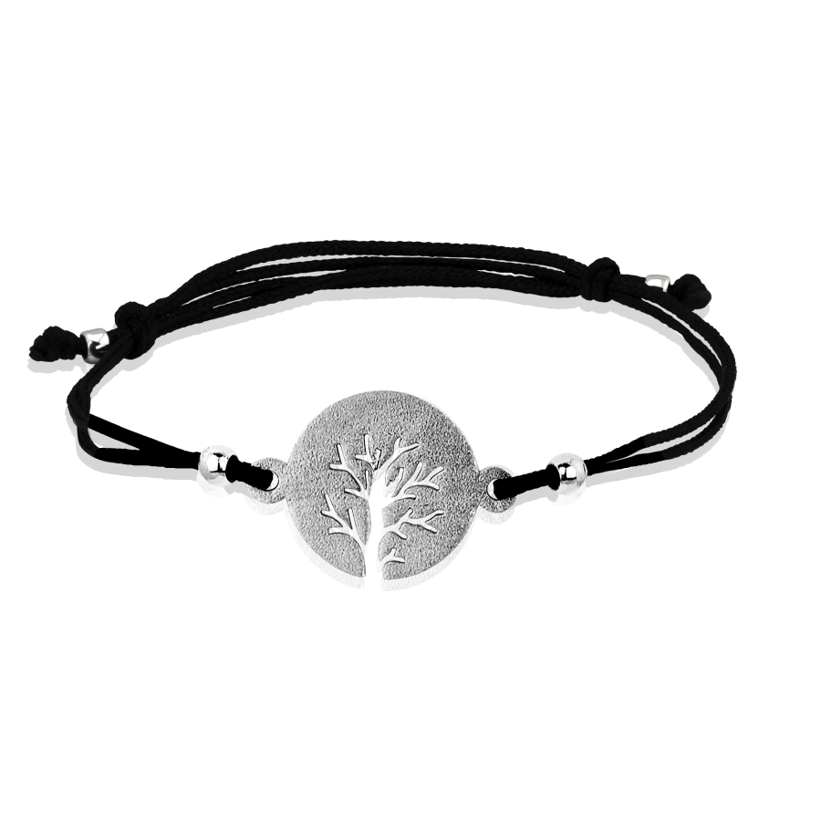 

Браслет Qzsilver (905-01245) Серебро Белый Шамбала черная